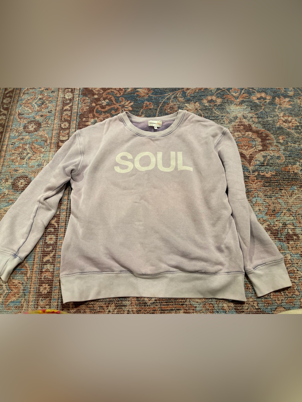 Anthropologie 'SOUL' Crewneck Sweatshirt - Light Lavender